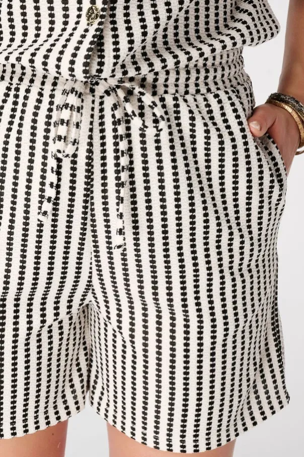Short bouclé avec imprimé