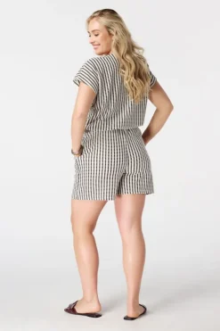 Short bouclé avec imprimé