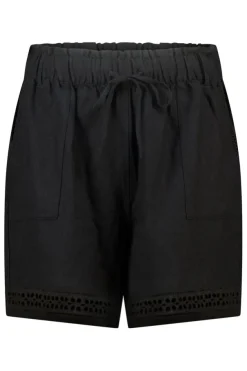 Short en lin avec taille élastique