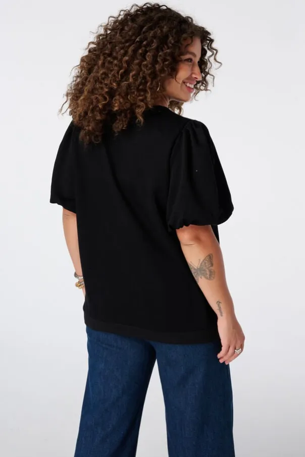 Sweat à manches bouffantes courtes