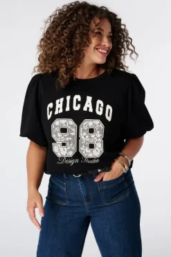 Sweat à manches bouffantes courtes