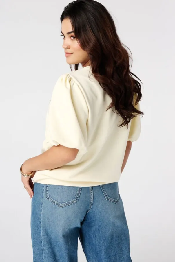 Sweat à manches bouffantes courtes