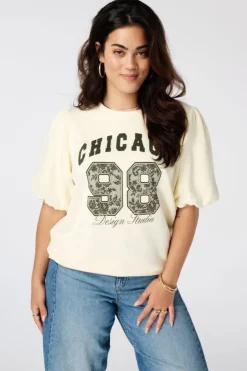 Sweat à manches bouffantes courtes