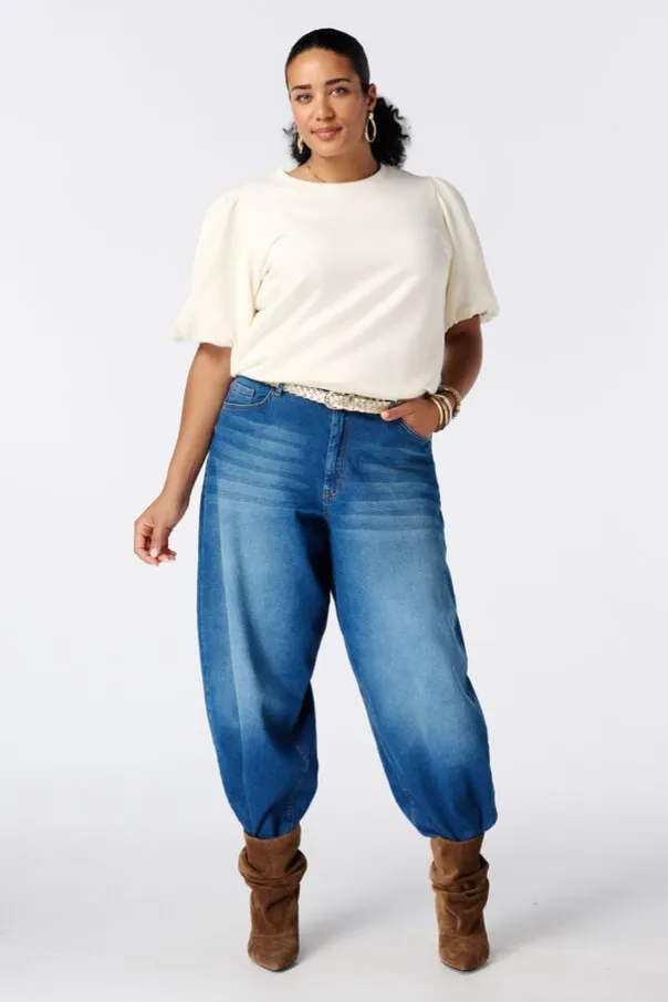 Sweat à manches bouffantes courtes