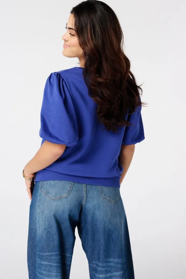 Sweat à manches bouffantes courtes
