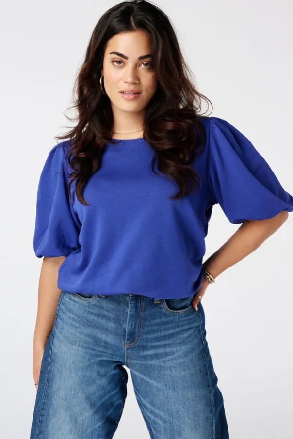 Sweat à manches bouffantes courtes