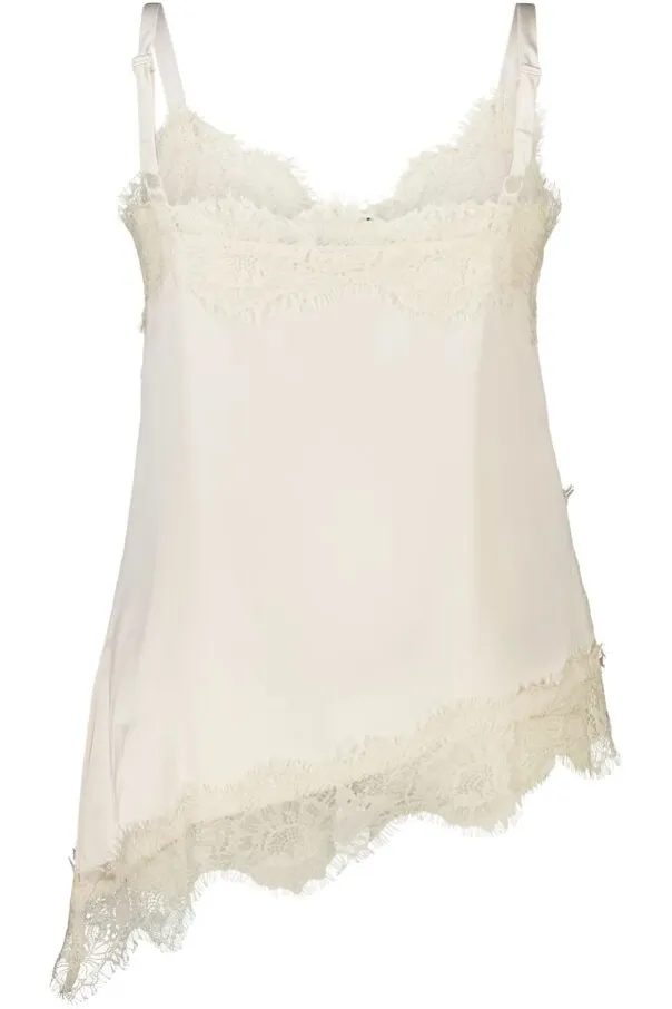 Top asymétrique avec dentelle