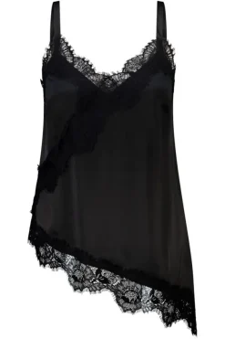 Top asymétrique avec dentelle