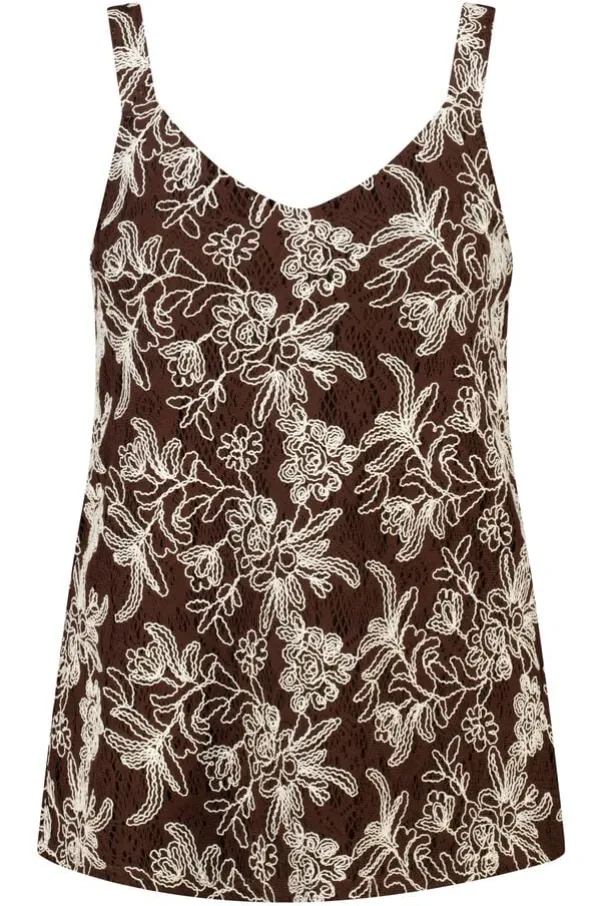 Top crochet avec imprimé floral
