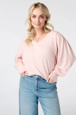 Top à manches bouffantes