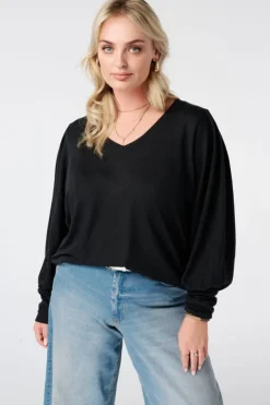 Top à manches bouffantes