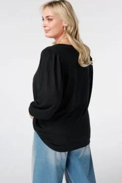 Top à manches bouffantes
