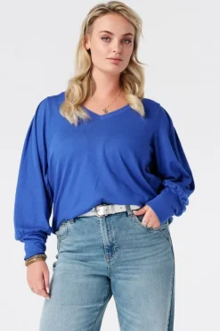 Top à manches bouffantes