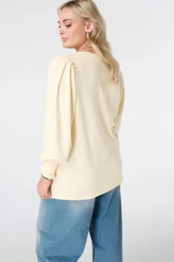 Top à manches bouffantes