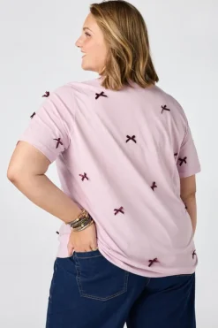 T shirt avec nœuds en satin