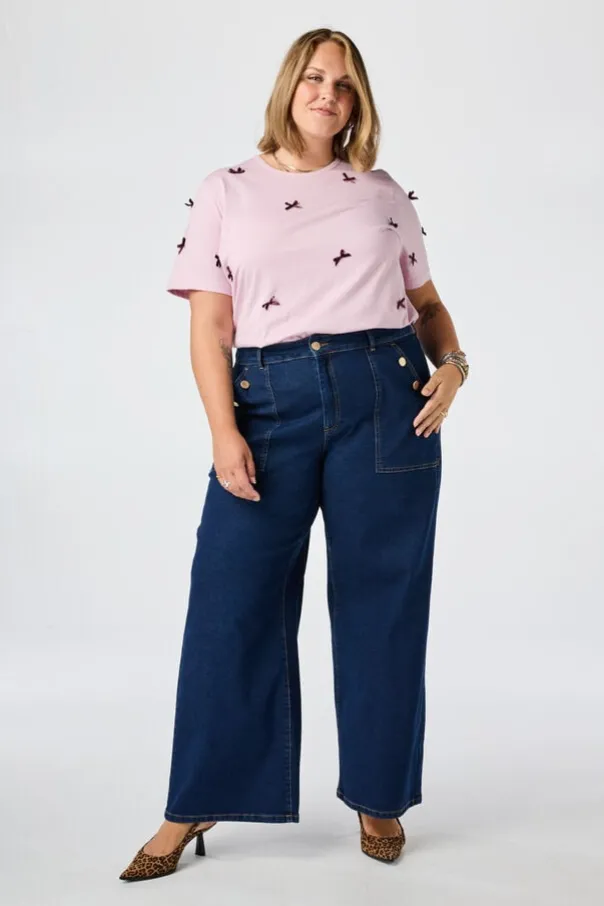 T shirt avec nœuds en satin