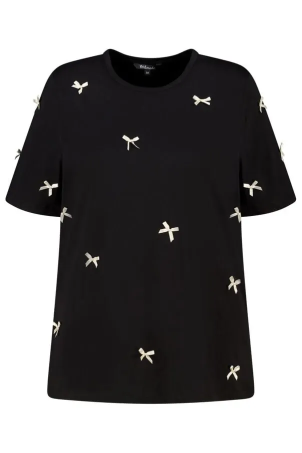 T shirt avec nœuds en satin