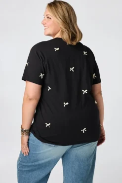 T shirt avec nœuds en satin