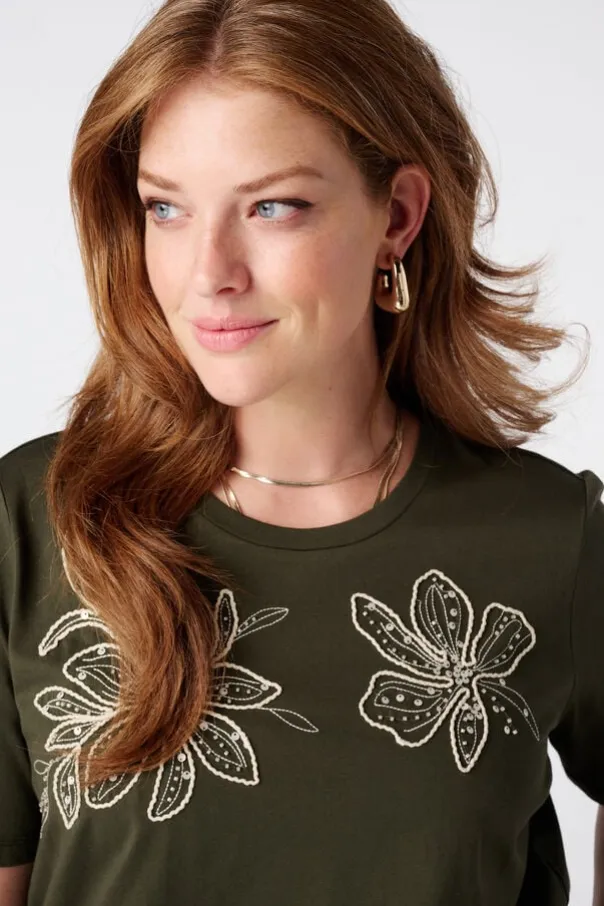 T shirt avec perles