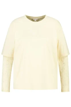 T shirt à manches en dentelle