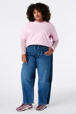 T shirt à manches en dentelle