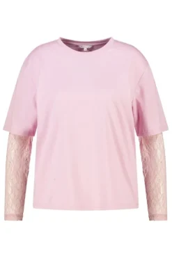 T shirt à manches en dentelle