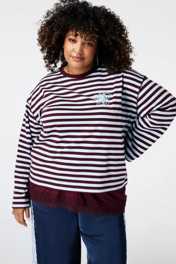T shirt à manches longues rayé