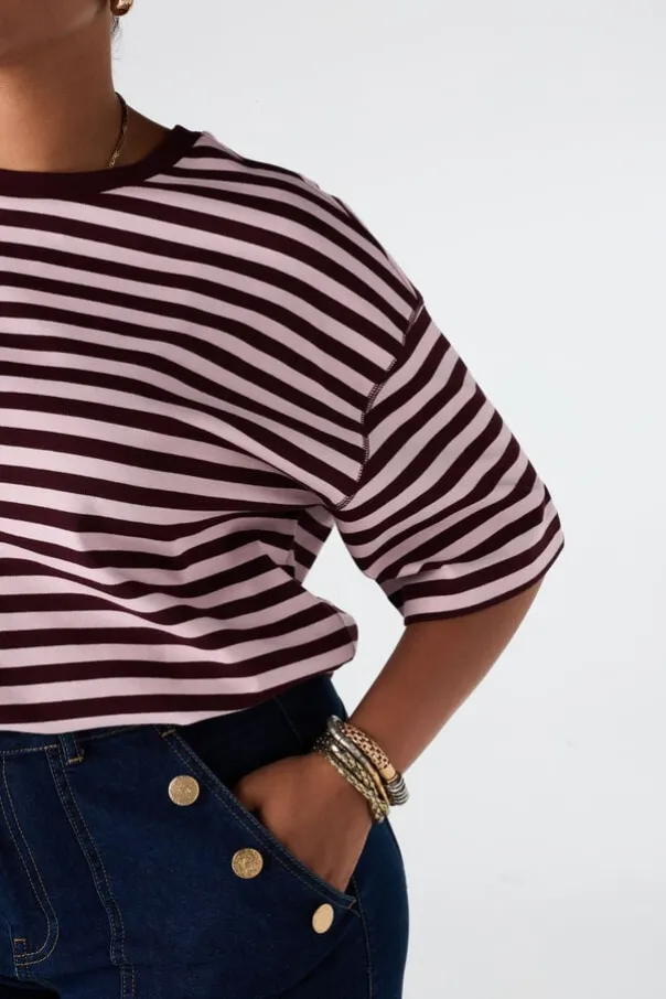 T shirt oversize rayé