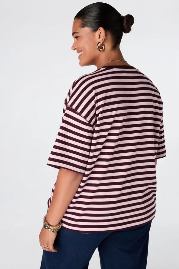 T shirt oversize rayé
