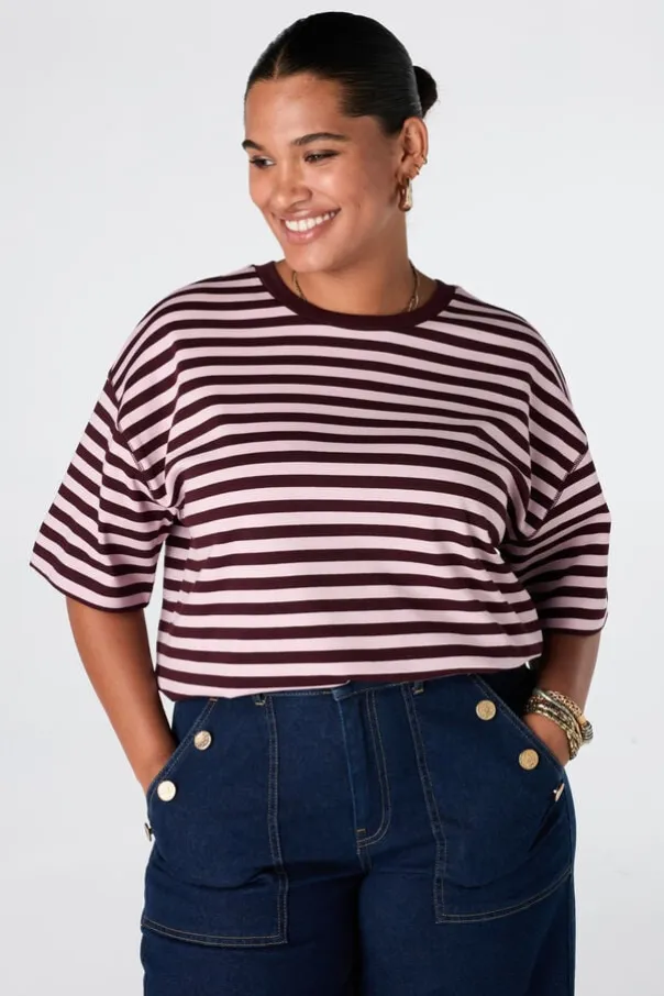 T shirt oversize rayé
