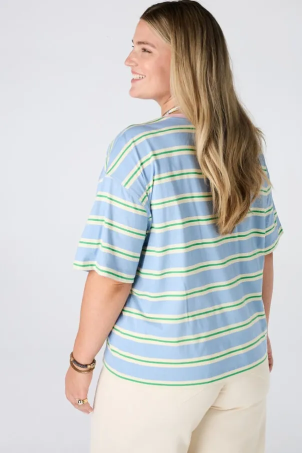 T shirt rayé avec texte