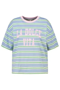 T shirt rayé avec texte
