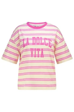 T shirt rayé avec texte