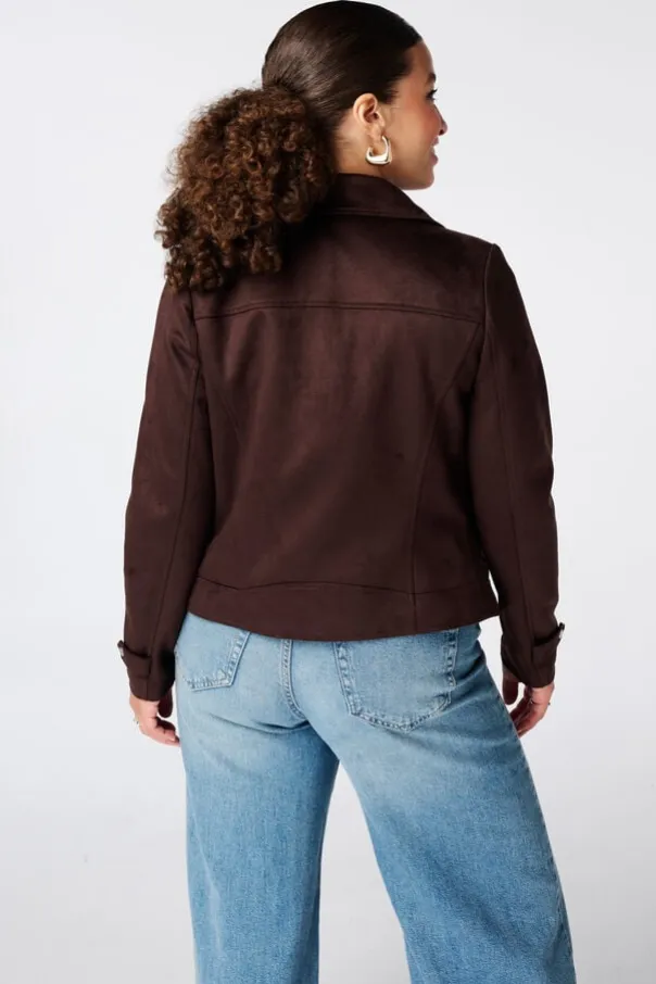 Veste biker en suédine