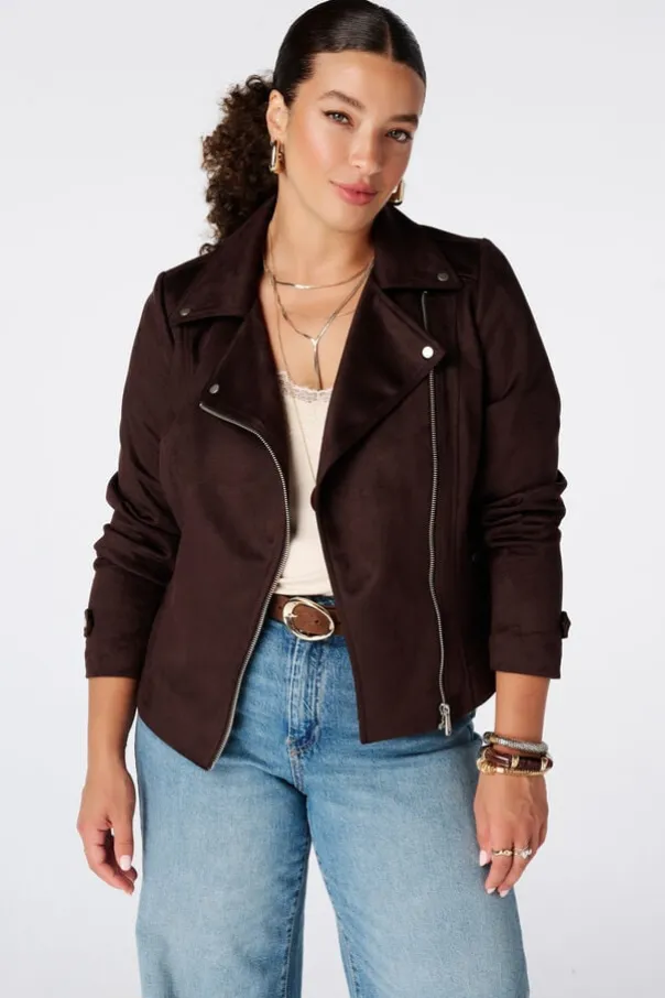 Veste biker en suédine