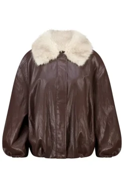 Veste bomber avec col en fausse fourrure