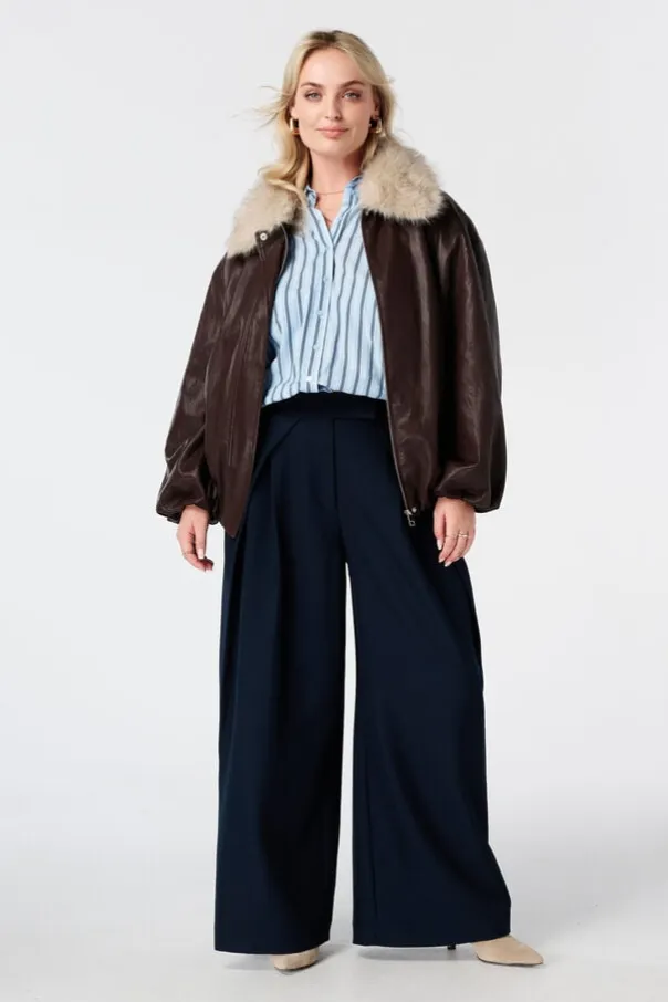 Veste bomber avec col en fausse fourrure