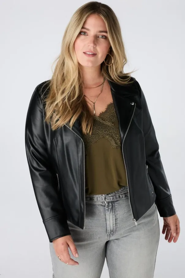 Veste de style motard en similicuir