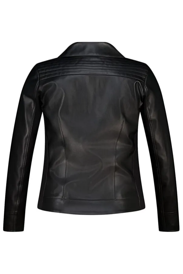 Veste de style motard en similicuir