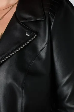Veste de style motard en similicuir