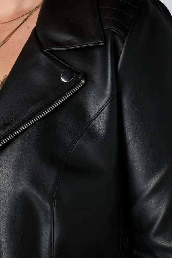 Veste de style motard en similicuir
