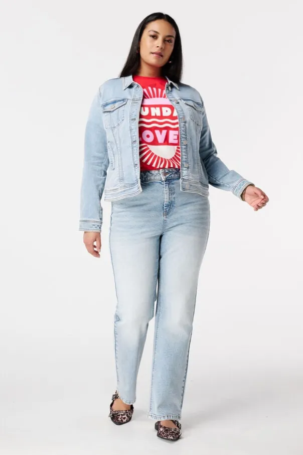 Veste en jean avec fermeture à boutons