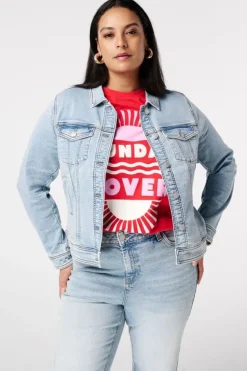 Veste en jean avec fermeture à boutons