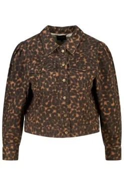 Veste en jean à imprimé animal