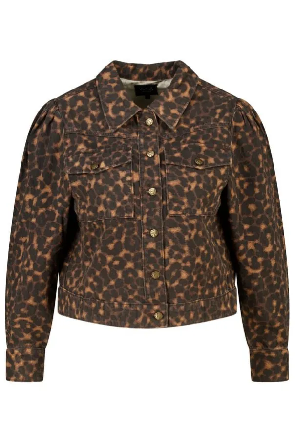 Veste en jean à imprimé animal