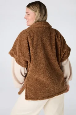 Veste teddy à manches courtes
