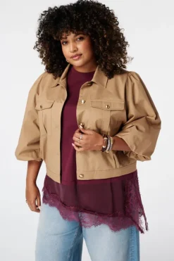 Veste utility avec manches bouffantes