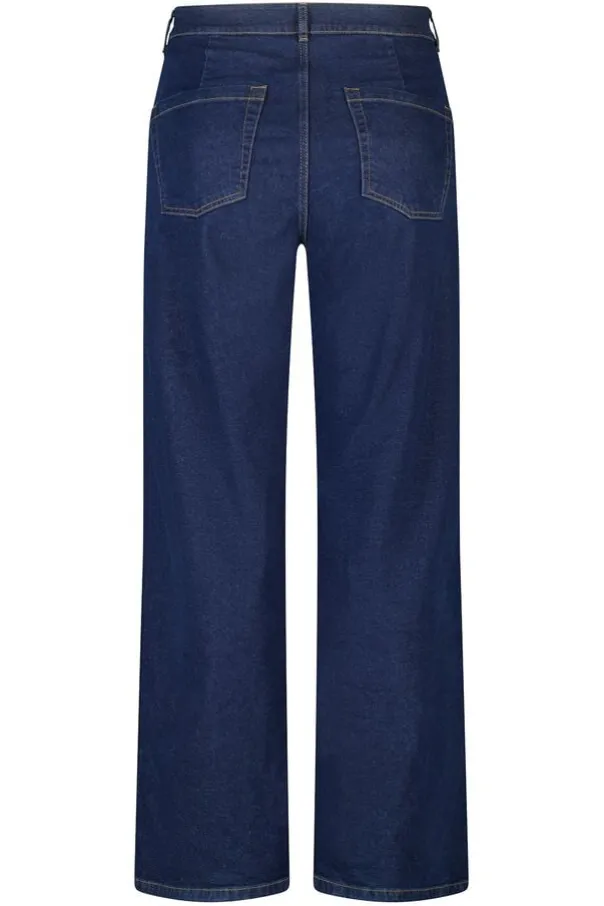 Wide leg jean avec boutons décoratifs